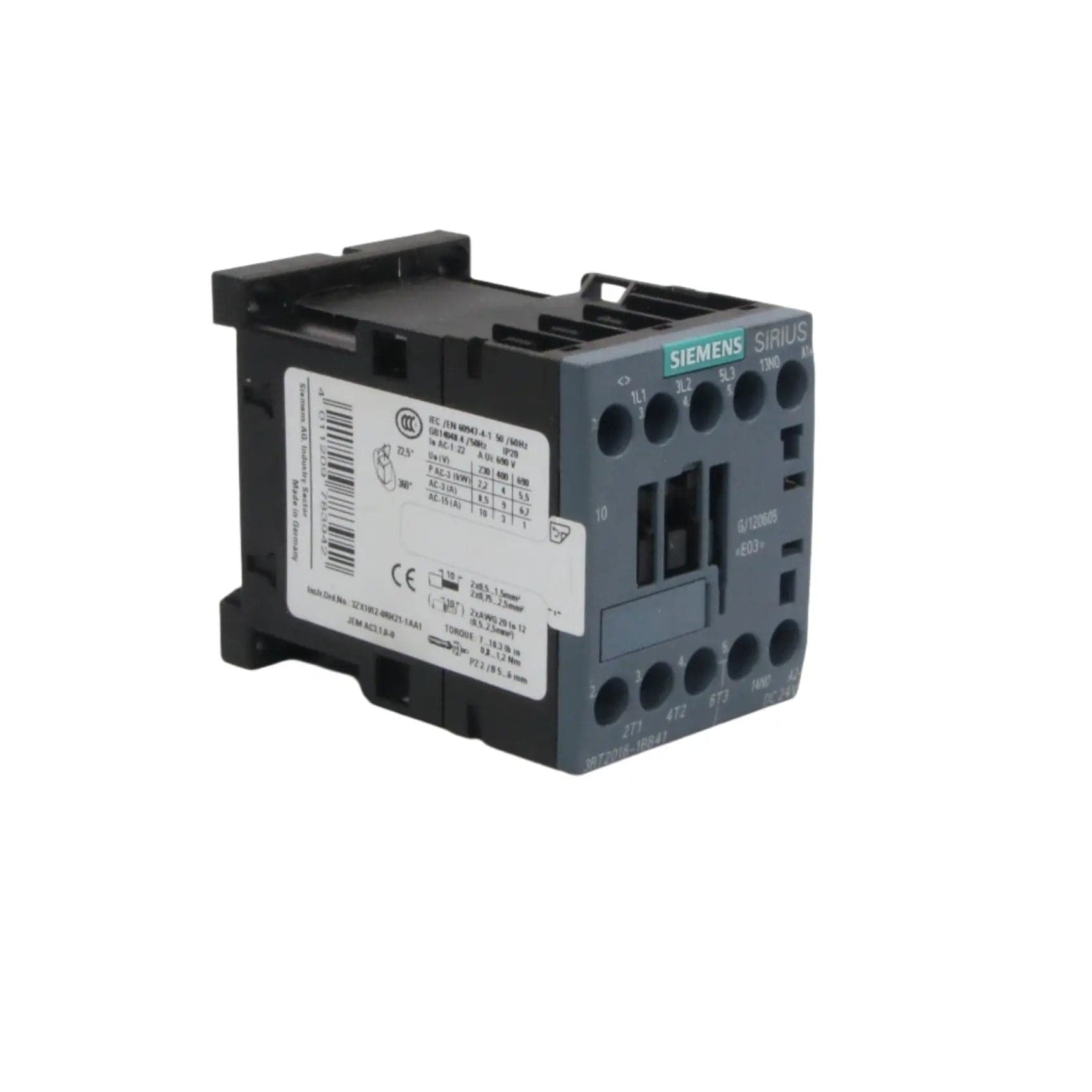Siemens 3RT2016 1BB41 Power Contactor