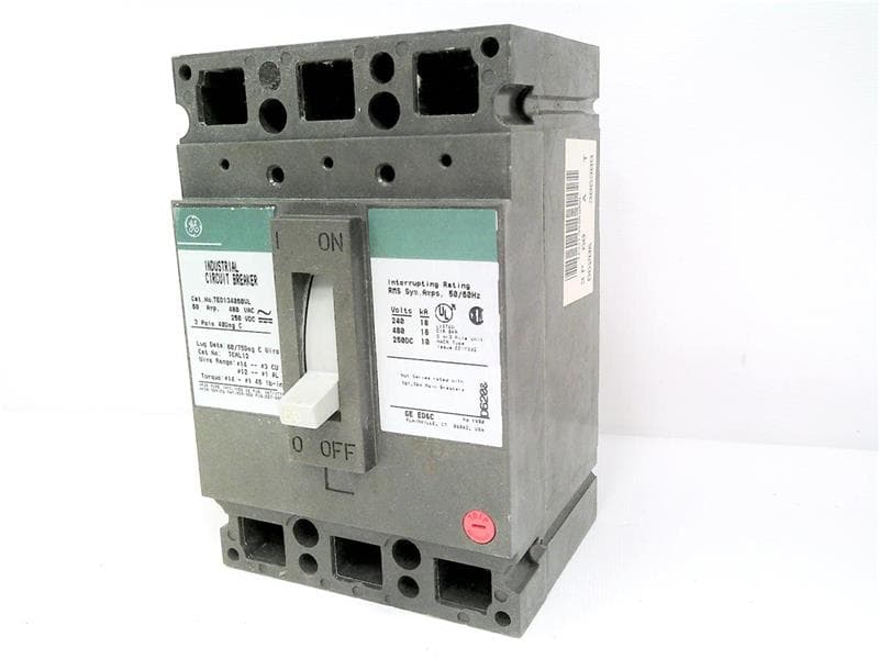 Thermal magnetic molded case breaker, 60 A, 3‑pole, TED frame