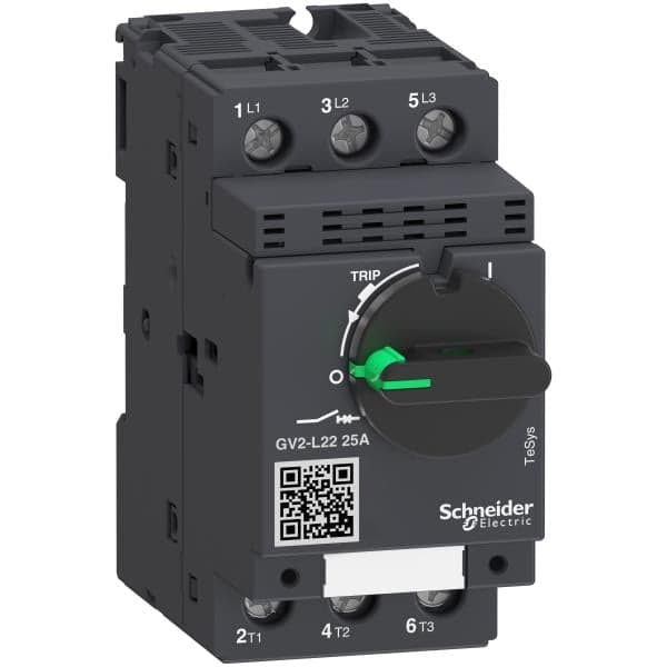 Manual Motor Starter, Magnetic, 25A, 690V AC, 3-Pole, DIN Rail