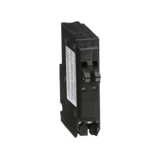 Tandem miniature circuit breaker, 120/240 VAC, 20/20 A, 1‑pole, plug‑in