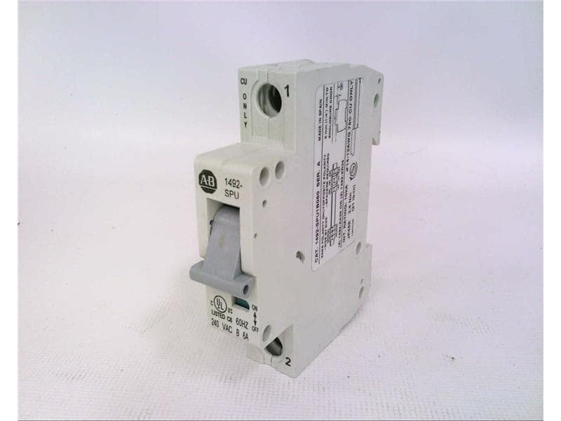 Miniature Circuit Breaker, 1‑Pole, 6 A, Type B, 240 VAC, DIN rail