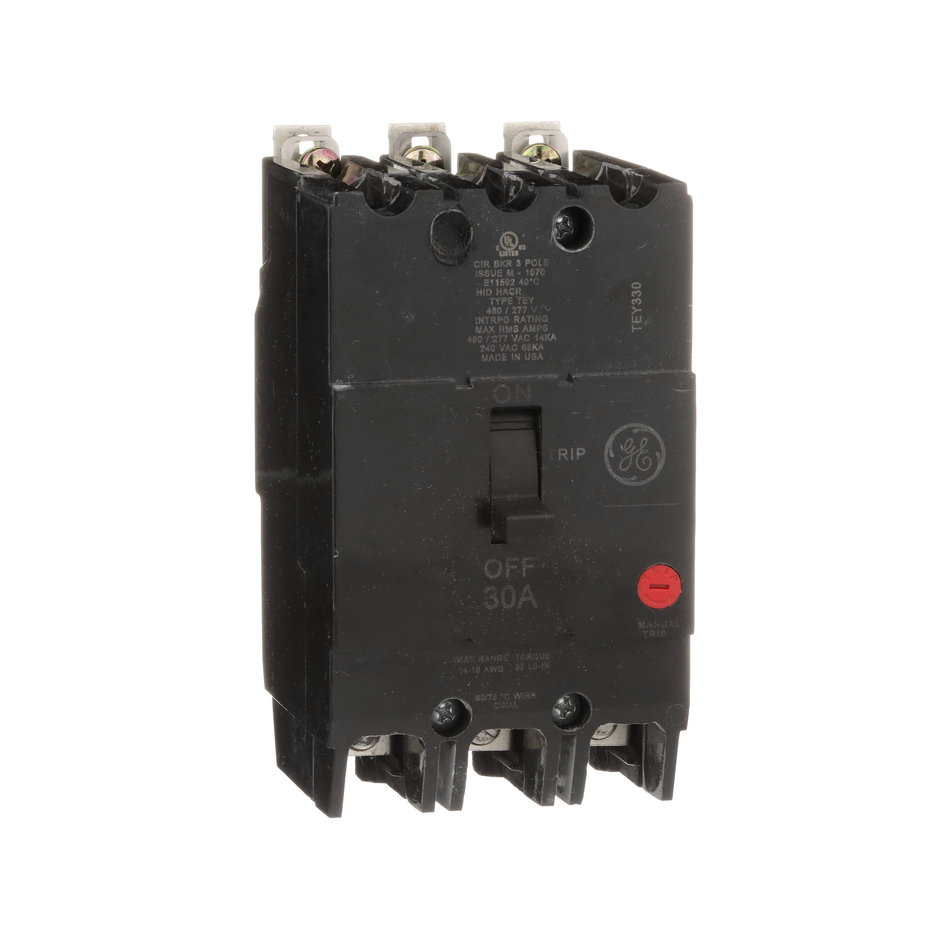 TEY330 Circuit Breaker, 3-Pole, 30A, 277/480 VAC, 14 kAIC